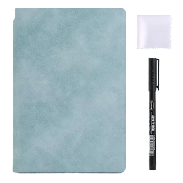 Carnet Tableau Blanc Réutilisable A5 avec Couverture en PU Renforcée / Bloc-Notes Portable Effaçable à Sec avec Marqueurs à Fort Contraste / Tableau Effaçable Anti-Ghosting pour Usage Professionnel à la Maison et au Bureau