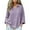 Purple, variant on Womens 3/4 Bell Sleeve Tops Lapel Loose Fit Pullovers Summer Casual Tunic Blouses Boho Beach Vacation Clothes