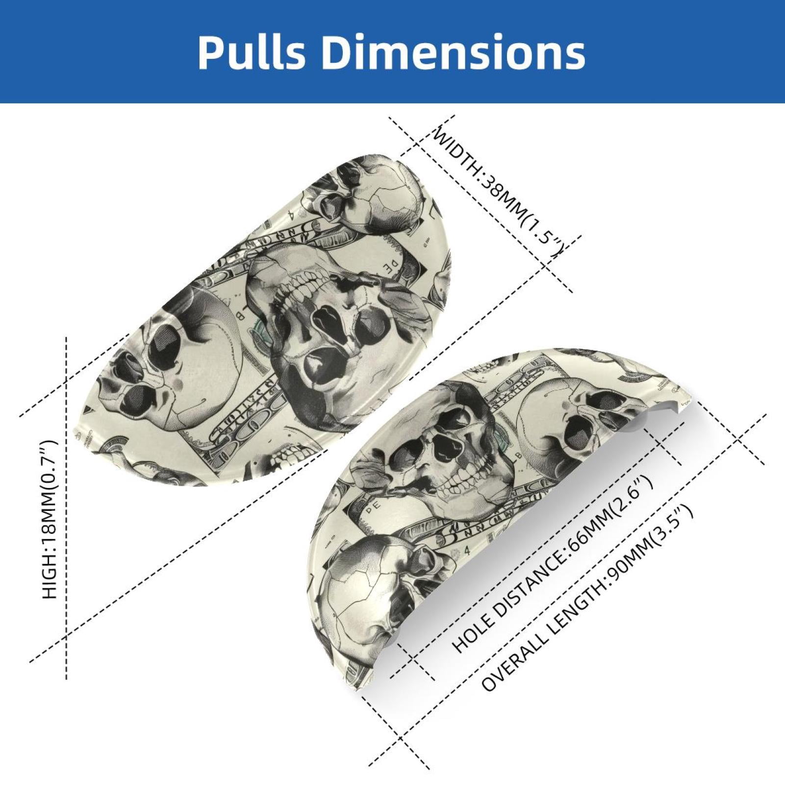 PhooArto 6 Pcs Cup Drawer Pulls, Skulls and Dollar Patttern Shell Shape Handles Cabinet Knobs for Dresser Cupboard Closet Wardrobe with Screws