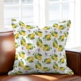 thumbnail image 2 of Yellow Lemon Throw Pillow Cover Pink Flower Leaf Pastoral Botanical Cotton Linen Cushion Cover Throw Pillow Case with Invisible Zipper for Couch Sofa Bed Chair Car 16x16 Inch, 2 of 14