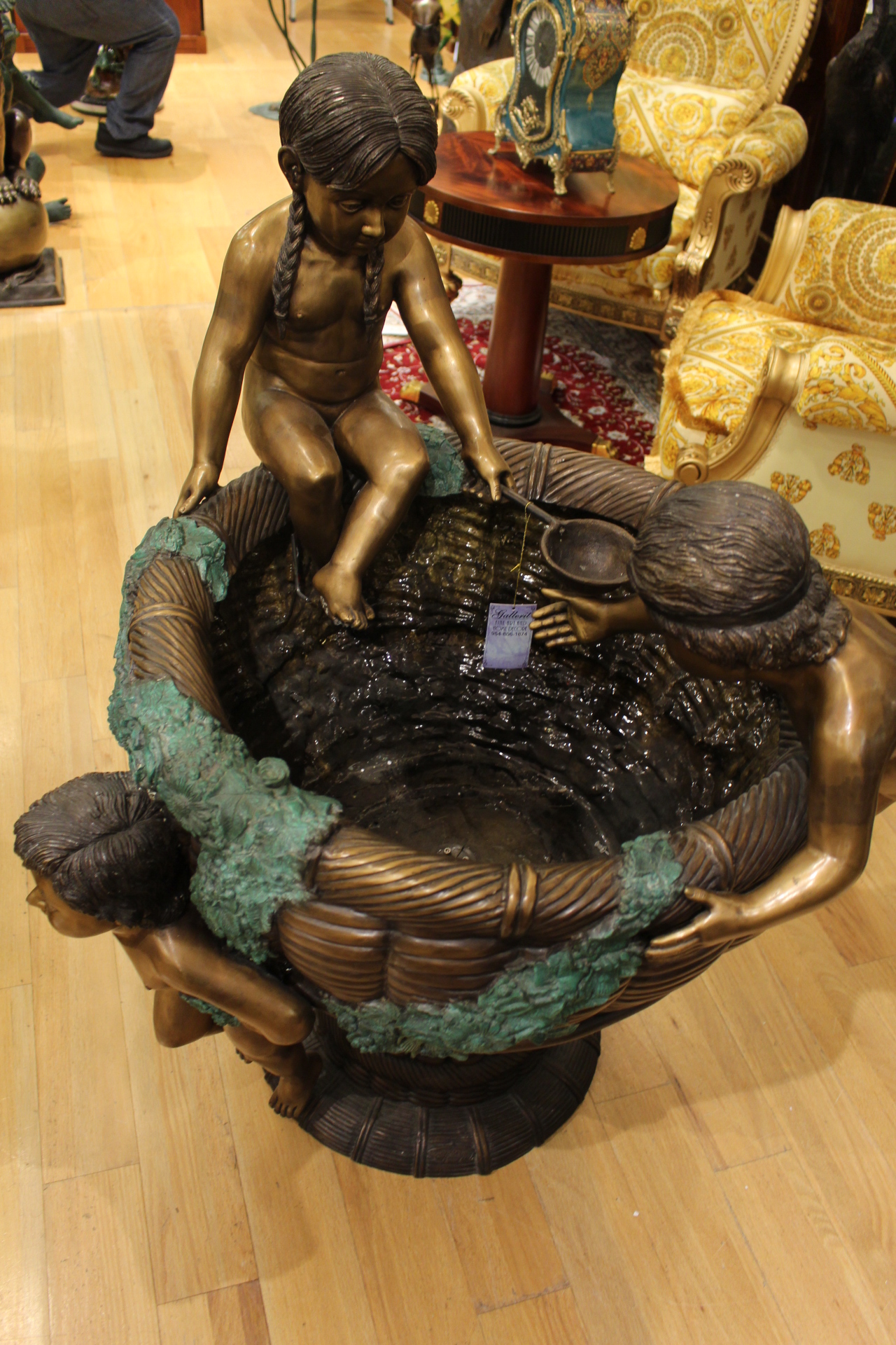 Kids Playing in Fountain Bronze Statue -  Size: 38&quot;L x 32&quot;W x 45&quot;H. - image 5 of 14