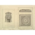 thumbnail image 2 of Isaac Ware 24x18 Black Ornate Framed Double Matted Museum Art Print Titled: Leaf from Aedes Walpolianae Mounted with Two Drawings; (A); Hall Chimney-Piece, Houghton Hall, Norfolk;, 2 of 5