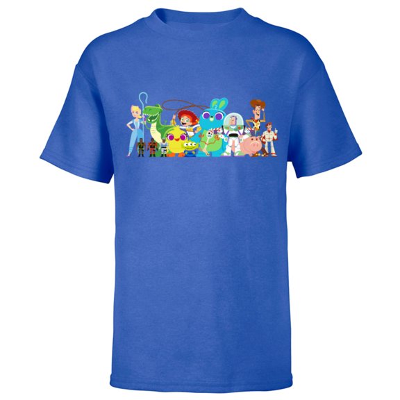 Disney Pixar Toy Story 4 Character Group Shot T-Shirt - Short Sleeve T-Shirt for Kids - Customized-Royal