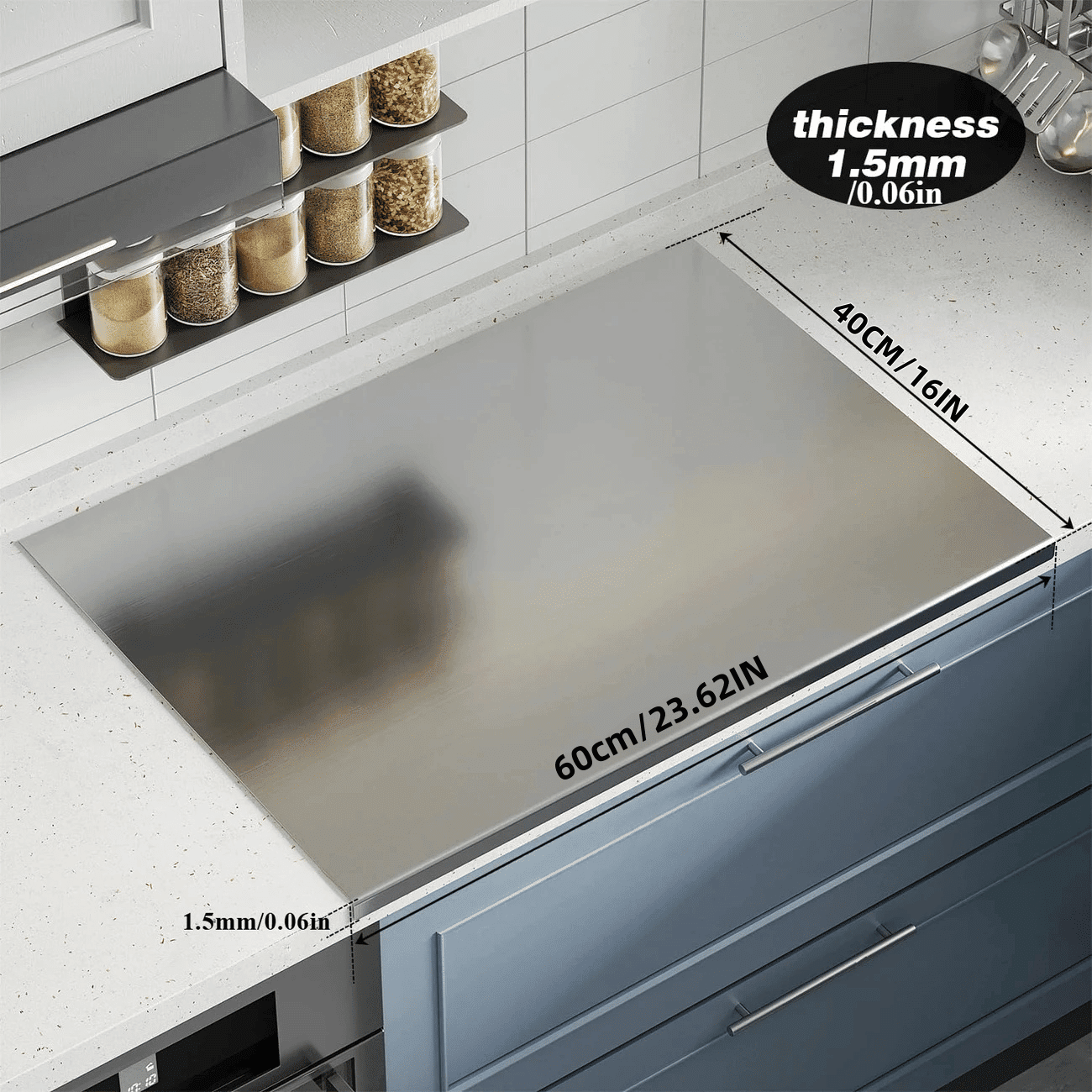 Xxl Cooked Meat Baking Tray, Double-Sided Cutting Board, Stainless Steel Rolling Plate, Breakfast Tray, Suitable For Fruits, Vegetables, Meats, Father's Day Gift Chopping Kitchen Knives