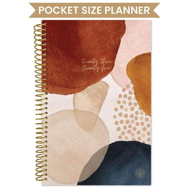 bloom daily planners 202324 Pocket Planner, 4" x 6", Earthy Abstract