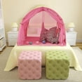 thumbnail image 3 of Carpa para Cama para Niños Costway Túnel de Juego Pop Up Portátil con Doble Cortina Rosa 144 x 102 x 82 cm, 3 of 10