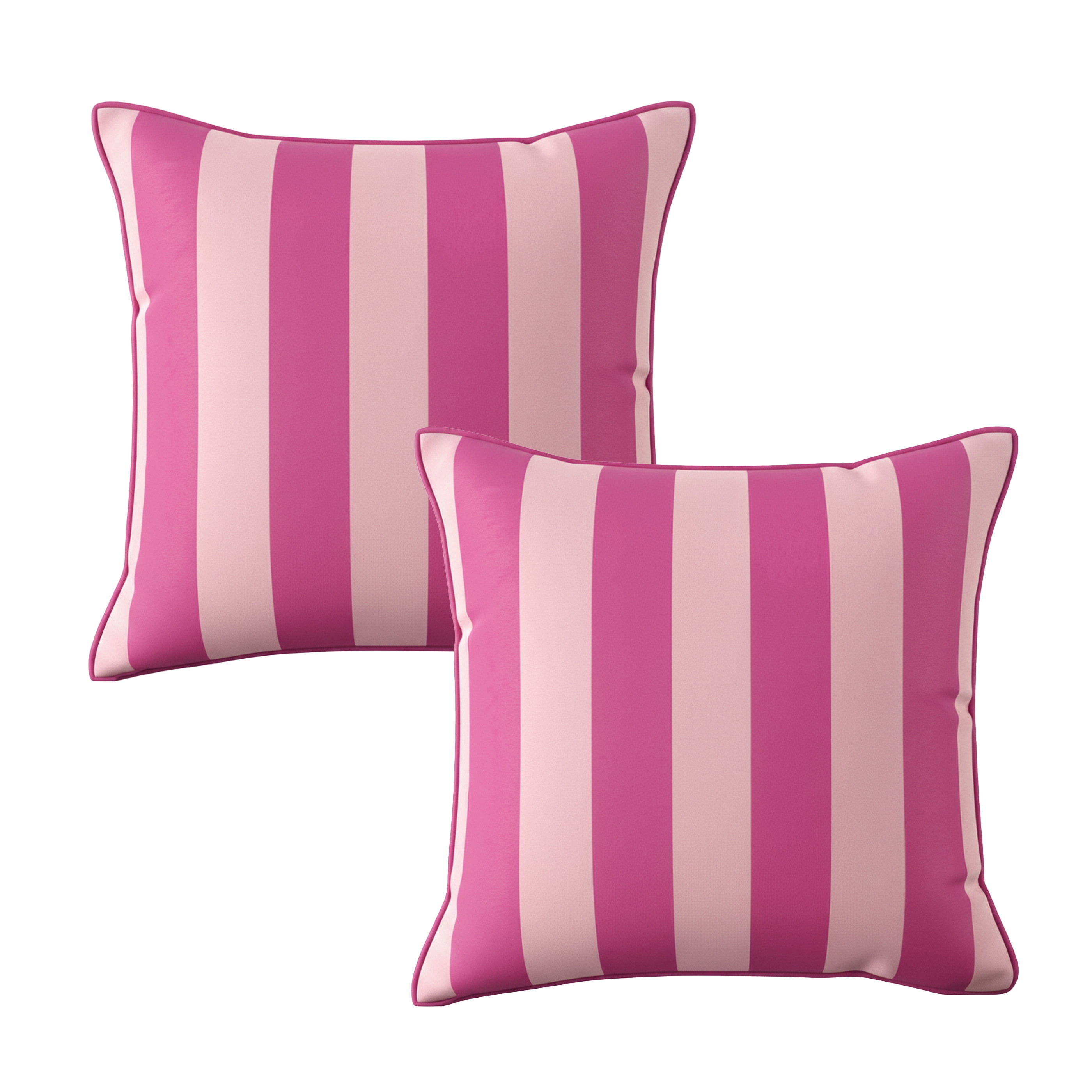 Mainstays 16 in x 16 in Pink Cabana Outdoor Pillow, Pink