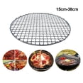 thumbnail image 4 of Round BBQ Grill Net 6"-15.2" Stainless Steel Barbecue Mesh Mat for Baking Smoking Charcoal Grilling Roasting,Silver, 4 of 5
