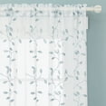 thumbnail image 7 of Deconovo Embroidered Sheer Curtains 108 inches Length, Extra Long Curtains for Sliding Glass Door - 2 Panels, Each 52x108 in, Agate Green, 7 of 7