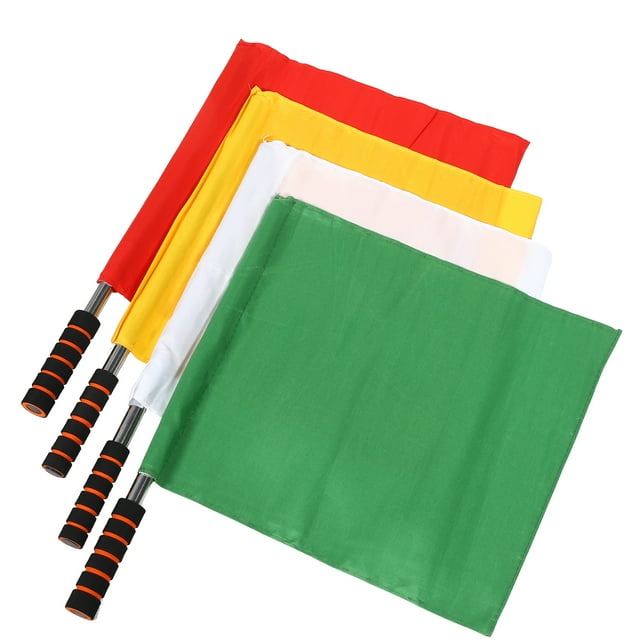 4Pcs Referee Football Soccer Flags Referee Hand Flags Colored Command Flags Match Signal Flags