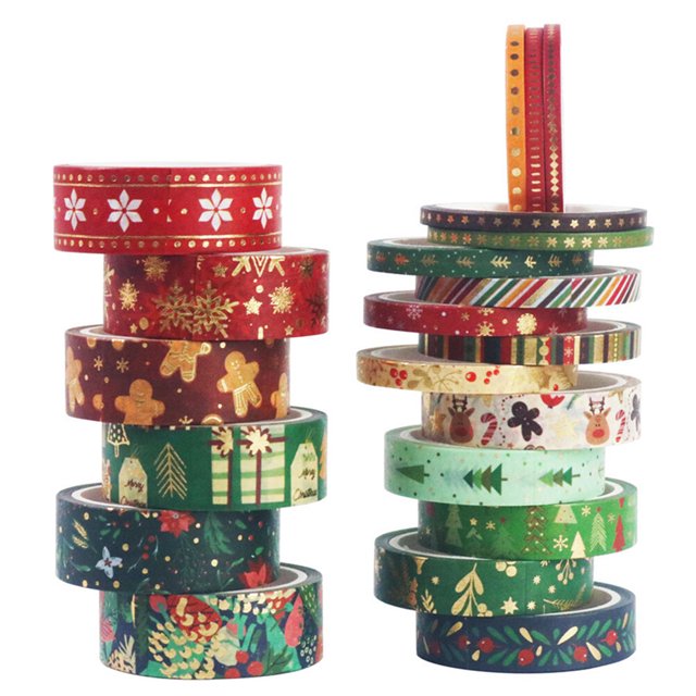 21 Rollos de regalo de Navidad Regalos de regalo Cintas de Navidad Decoración de la fiesta de la Navidad Cintas Washi