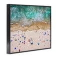 thumbnail image 2 of Stupell Industries Aerial View Busy Summer Beach Umbrellas People Swimming Photograph Black Framed Art Print Wall Art, Design by Jeff Poe Photography, 2 of 5
