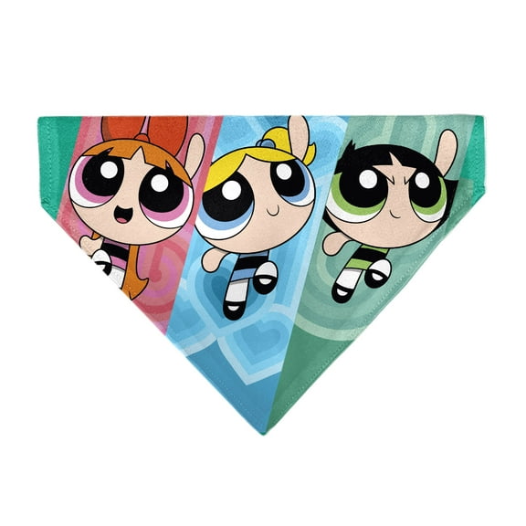 Powerpuff Girls Pet Bandana The Powerpuff Girls Flight Pose Pinks Blues Greens Slip On Collar Bandana Only