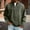 #303-Army Green, variant on Handshe Men's Denim Hoodie, Solid Color Long Sleeve with Stand Collar and Half-Zipper, Washed Distressed Casual Sweatshirt for Daily Wear