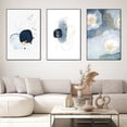thumbnail image 3 of 3 Framed Abstract Canvas Wall Art, Artwork in Blue, White and Grey, Simple and Elegant for Living Room Bedroom Office Decor, 3 of 6