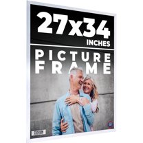 27x34 Frame Silver Real Wood Picture Frame Width 0.75 inches | Interior Frame Depth 0.5 inches |