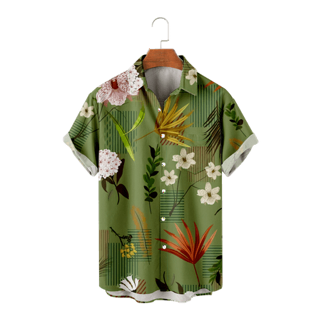 

MLFU Teens Mens Short Sleeve Beach Shirt Funny Cotton Shirt & Top Lightweight Costume Plus Size Men