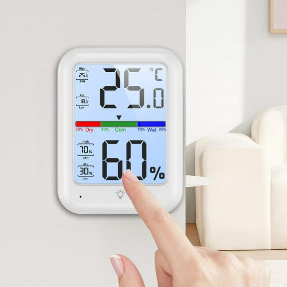 Hohaski Intelligent Magnetic High Precision thermometers Indoor Large Screen Temperature and Humidity Meter with Memorys Function thermometers
