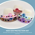 thumbnail image 3 of Kids Straw Hat Flower Tassel Straw Hat Breathable Summer Sun Hat, 3 of 5