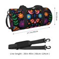 thumbnail image 4 of Xecao Colorful Floral2 print Round Travel Duffel Bag is a foldable gym bag with an inner pocket, perfect for travel sports, 4 of 8