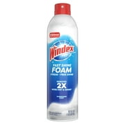 Windex Fast Shine Foam Glass, Window, and Mirror All Purpose Cleaner, No-Drip Aerosol Cleaning Spray, 19 oz
