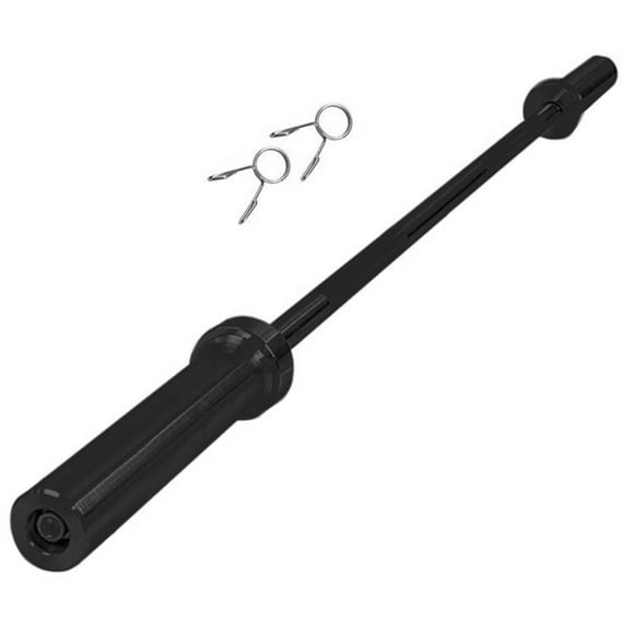 Barra Recta Olímpica 1.8 mts 2 Sujetadores Altera  BOZ0517 Para Discos 2" 600Lbs Fitness Negro