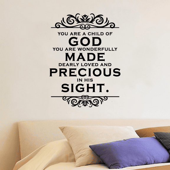 Psalm 1:39 In His Sight Bible Verse Religious Religion Christ Saying Motivational Quote Wall Decal Wall Art Designs Stickers for Home Room House Decor Vinyl Wall Sticker Decoration (30x27 inch)