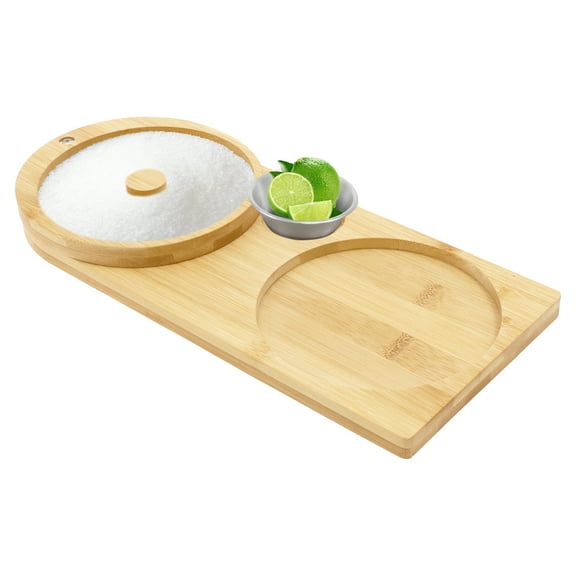 Grusce Margarita Salt Rimmer Wooden Cocktail Sugar Rimmer Reusable Margarita Salt Container Bartender Tool for Cocktail Bar