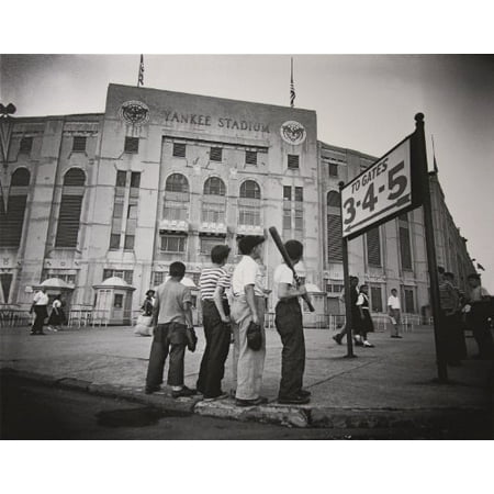 Nastalgia Image of the Original Yankee Stadium with Kids standing  from dreaming of the Game this Print is a Best SellerYankee Boys Poster (Kareena Kapoor Best Images)
