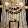 thumbnail image 5 of Halloween Mantel Scarf, 78.7 x 27.6 in Sheer Polyester Table Runner with Glitter Sequin Detail for Party Decor, 5 of 6
