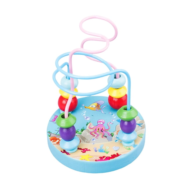 Wooden Bead Maze Roller Toy with Animal Design, Educational Developmental Activity for Preschoolers, Fine Motor Skill Trainer with String Beads for Learning & Play