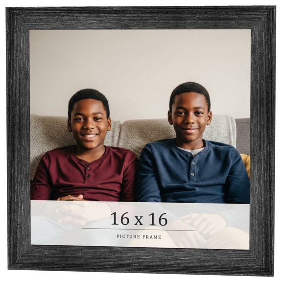 16x16 Frame Black Real Wood Picture Frame Width 1.5 inches | Interior Frame Depth 0.5 inches | Barn