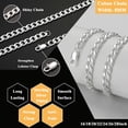 thumbnail image 2 of APSVO S925 Sterling Silver Plated Chains for Men Women 3mm/5mm/8mm Cuban Necklace Birthday Graduation Fathers Day Jewelry Gifts Teen Dad Husband Boyfriend Him Adults Ideas 16/18/20/22/24/26/28 Inch, 2 of 6