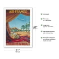 thumbnail image 2 of North Africa - Saharan Desert - France - Vintage Airline Travel Poster by Vincent Guerra c.1950 - Fine Art Rolled Canvas Print 27in x 40in, 2 of 4
