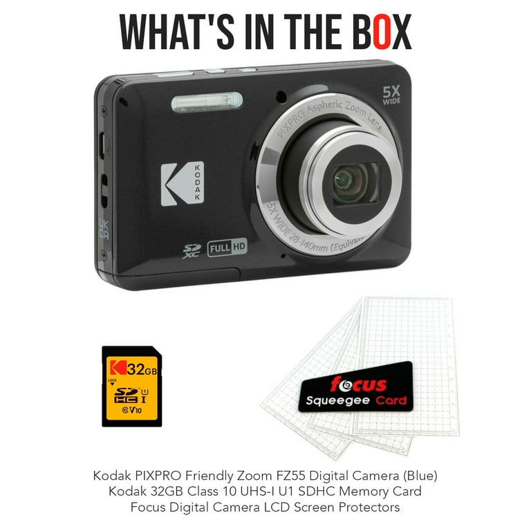 Kodak PIXPRO Friendly Zoom FZ55 Digital Camera (Black) Bundle with