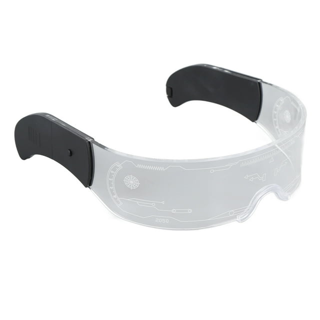 Luminous Glasses, 7 Colors 4 Modes LED Visor Glasses Single Key Control for Cosplay Party