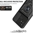 thumbnail image 6 of Sturdy Case for Xiaomi Redmi 10C with Slide Camera Window, Heavy Duty Military Grade Protection Phone Cover Built-in 360 Rotate Ring Stand for Xiaomi Redmi 10C SJ Gold, 6 of 8