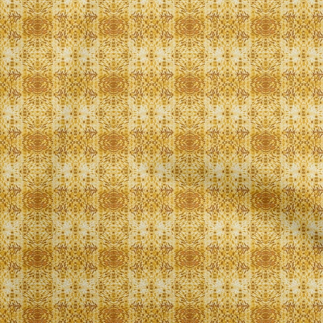 oneOone Cotton Cambric Yellow Fabric Animal Fabric For Sewing Printed Craft Fabric By The Yard 42 Inch Wide