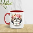 thumbnail image 3 of Happy Mother's Day Shih Tzu with Flower Crown and Greeting Card 11oz Accent Two-tone Mug Lion Dog Lover Gifts Coffee Tea Cup - 13004, 3 of 5
