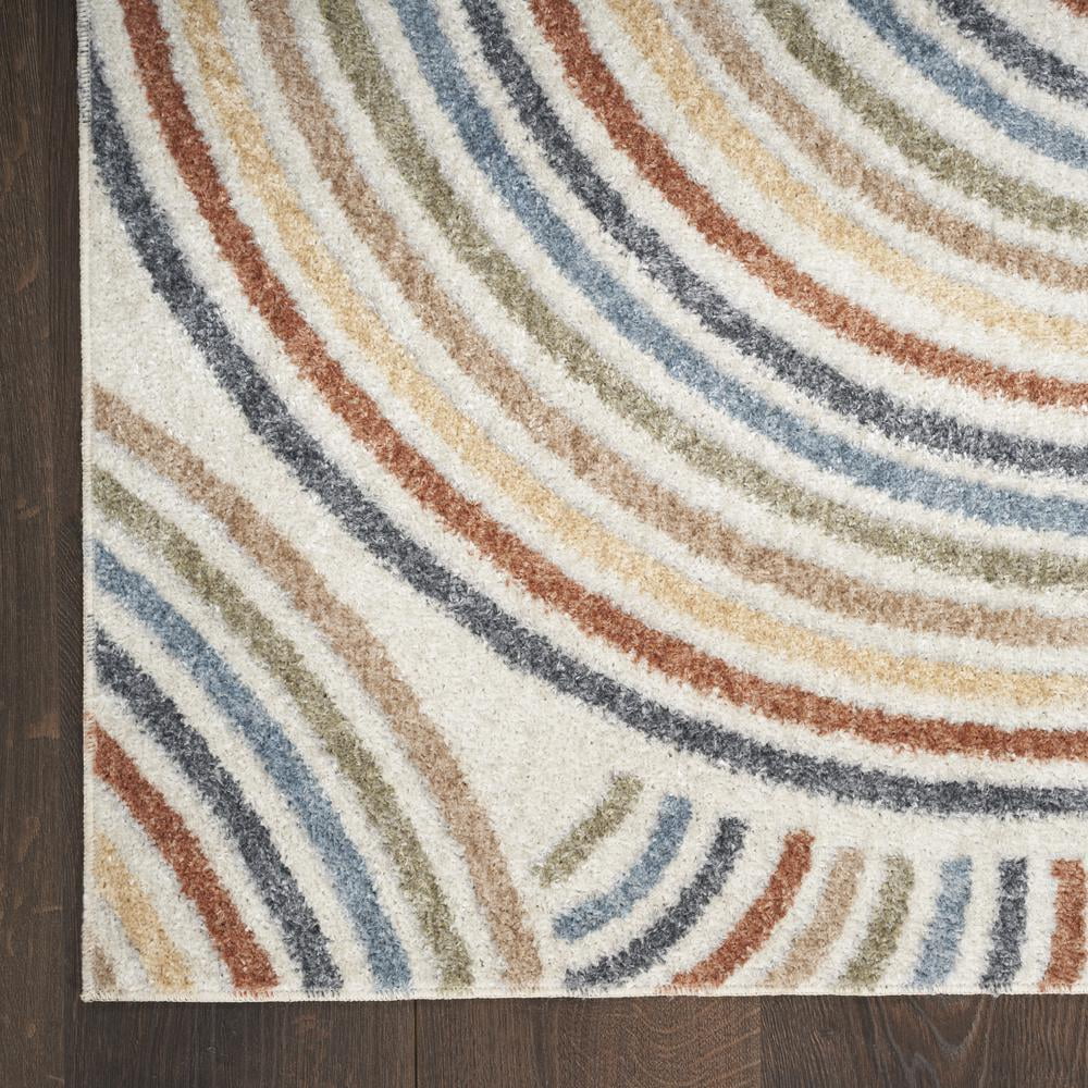 Nourison Astra Machine Washable Abstract Ivory/Multi 2'2" x 10' Kids Area Rug (2x10)