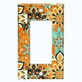 thumbnail image 5 of Metal Light Switch Plate Cover Orange Teal Flower Mandala Tile Pattern MDL017, 5 of 13