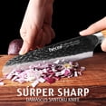 thumbnail image 4 of Cuchillo Santoku Hecef japonés de 7 pulgadas de acero de Damasco Forjado Ultraafilado, 4 of 9