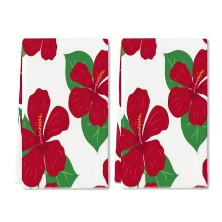 

YladaFaie Kitchen Towels Red Flower Pattern Background Dish Towels Tea Towel Nautical Kitchen Towels Hand Towels Autumn Tea Towels Housewarming Gift for Home Set of 2 16 x 24