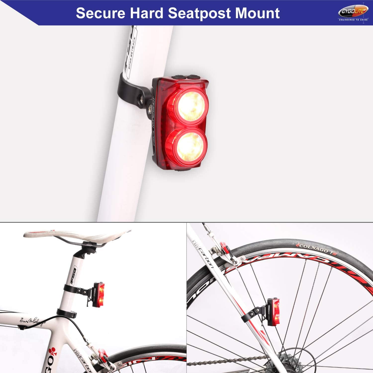 Cygolite Hypershot 350 Rechargeable LED Taillight, Black