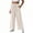Beige, variant on Vivianyo HD Women's High Waist Knit Sweat Pants, Panel Stitch Cropped Wide Leg Bottoms with Side Pockets for Women, Women's Beige, Sizes S-4XL