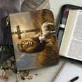 thumbnail image 3 of FOR U DESIGNS Lion Sheep Cross Pattern Bible Cover Case Waterproof Bible Carrying Case Multifunctional Church Bag Bible Protective Bible Carrier Tote Bag Christian Gifts, M, 3 of 7