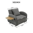 thumbnail image 3 of 3 in 1 Convertible Sleeper Chair Bed, Pull Out Sofa Bed with Computer Board, USB Charging Ports and Adjustable Backrest for Living Room, Gray, 3 of 8