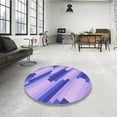 thumbnail image 3 of Ahgly Company Indoor Round Patterned Mauve Purple Area Rugs, 4' Round, 3 of 6