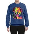 thumbnail image 3 of Smiling Dog | Colorful Neon Golden Retreiver | Dean Russo Art Animal Lover Unisex Crewneck Sweatshirt, Vintage Heather Blue, Small, 3 of 6