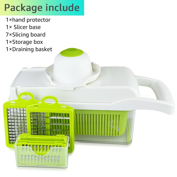 Cortador de verduras, rebanador multifuncional, pelador de patatas y frutas, rallador de zanahorias, accesorios de cocina, cesta, rebanador de verduras Tan Jianjun unisex